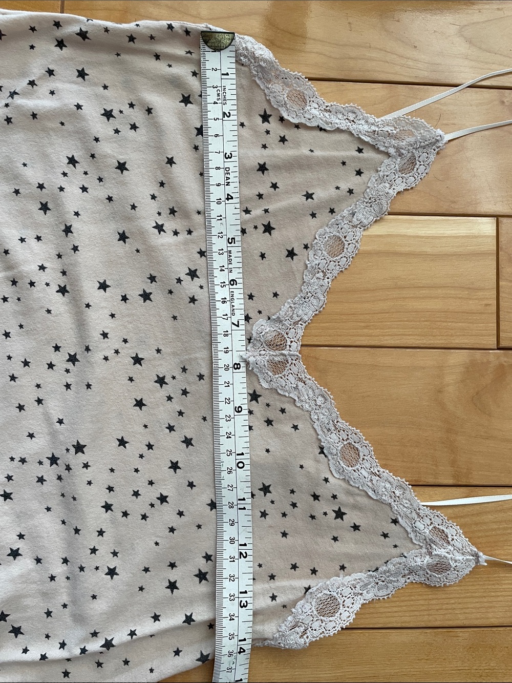 M   ONLY HEARTS. Lovely Cream Star-Print Lace-Trim Slip Dress  REVOLVE - Picture 5 of 6